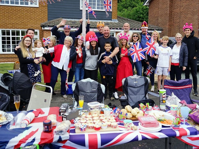 Residents in Delamere Drive, Mansfield, celebrate the Queen's long reign.