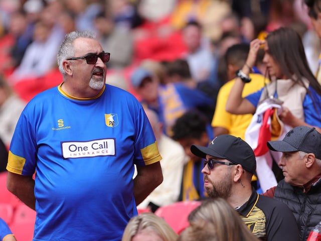 Stags fans enjoy the pre-match atmosphere.