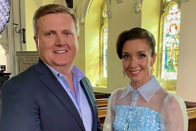 Carly on tour with Aled Jones earlier this year