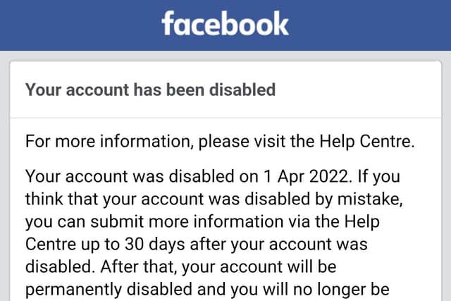 The message many Facebook users were greeted with on Friday morning.