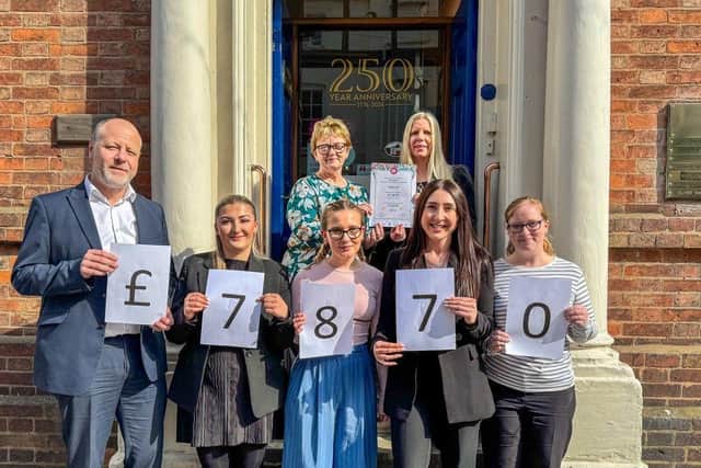 Back: Jayne Owens, Community Legacy Manager for the British Red Cross and Sarah Allen, Partner at Tallents Solicitors. Front, L to R: Alistair Millar, Senior Partner, with Private Client team Jessie Bostock, Phoebe Hayward, Emma Bell and Sarah Pritchett.