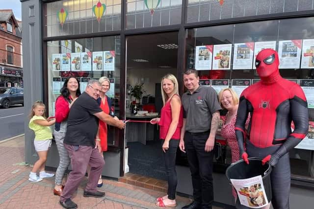 Celebrating the new shop staff and friends including Spider Man!