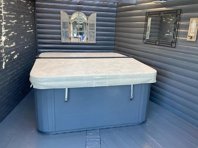 As well as the summer house and shed, there is this hot tub within the rear garden. Anyone for a soak?