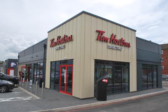 The new Tim Hortons restaurant at Stockwell Gateway, Mansfield town centre.