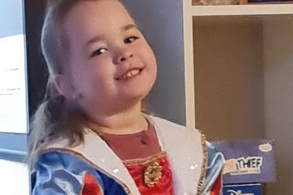 Amelya, age 4, from Sutton in Ashfield, is dressed as Snow White.