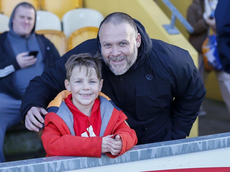 Stags fans at the One Call Stadium for the Sky Bet League 2 match against Barrow.