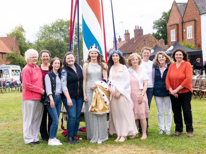 A maypole has stood on the village green in Wellow, near Rufford, for generations. The maypole features heavily in English folklore with ties to European folk culture. An annual maypole dance, is a ceremonial folk dance performed around a tall pole garlanded with greenery or flowers on the first day of May. In the Folklore Journal, Vol.2 1884 there appears the following account of the Wellow maypole. The permanent 60-foot maypole is one of the tallest in the UK and is the focus for the Spring Bank Holiday revelry in the village. Pictured: All smiles as the May Queen Ellie Wilson takes over from her predecessor Lucy Hollingworth, the longest-reigning May Queen in recent times.
