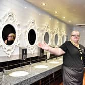 Award winning toilets at the Picture House, Sutton, see here is the pub's team leader Emma Jones