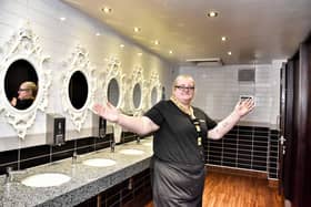 Award winning toilets at the Picture House, Sutton, see here is the pub's team leader Emma Jones