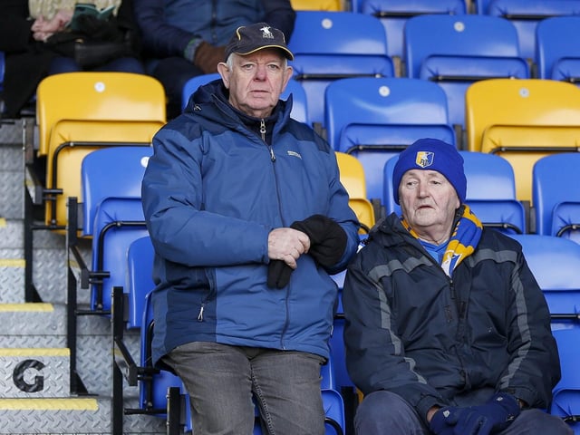 Mansfield Town fans in the stands at AFC Wimbledon.