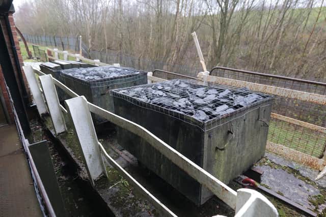 The trucks that used to transport the coal.