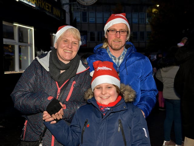 Pictured are Anita Coe, Ian Shawcroft and Isaac Shawcroft, nine