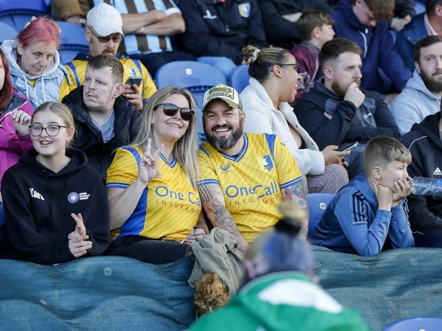Mansfield Town fans ahead of the win over Grimsby Town.