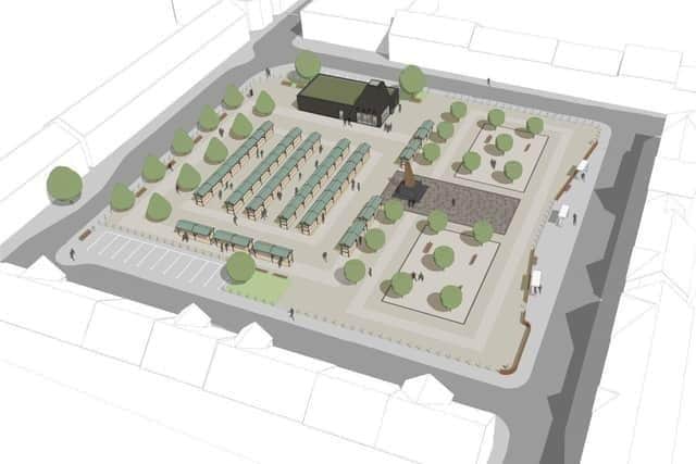 An artist's impression of how the new Shirebrook Market Place will look. Photo: Submitted