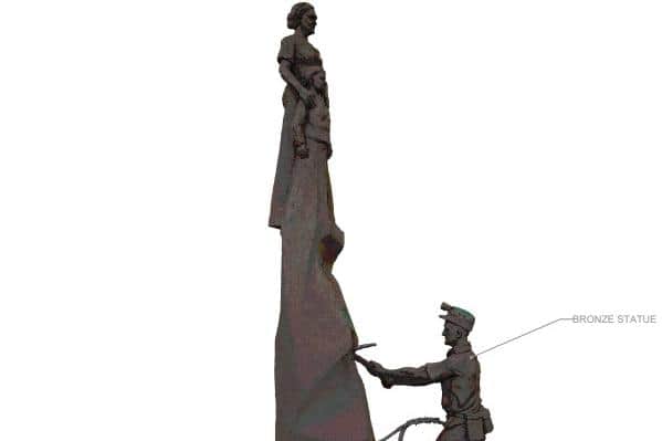 An artist's impression of the sculpture.