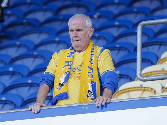Mansfield Town fans ahead of the win over Grimsby Town.