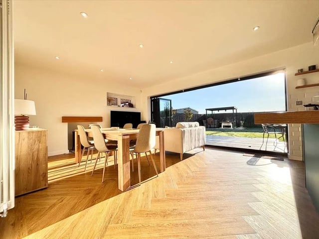 The dining kitchen brings the outside in, making it a fantastic area for all the family to gather.