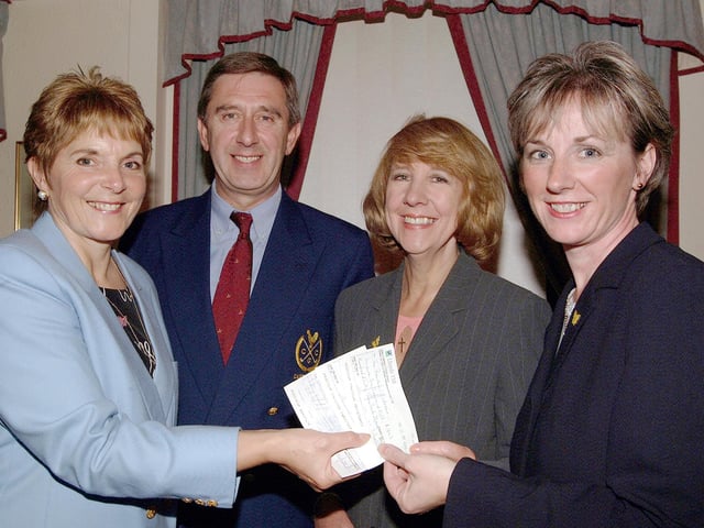 Sutton's Coxmoor Golf Club.  Ladies Captain Vicky Wilson left and Club Captain Bob Marsh