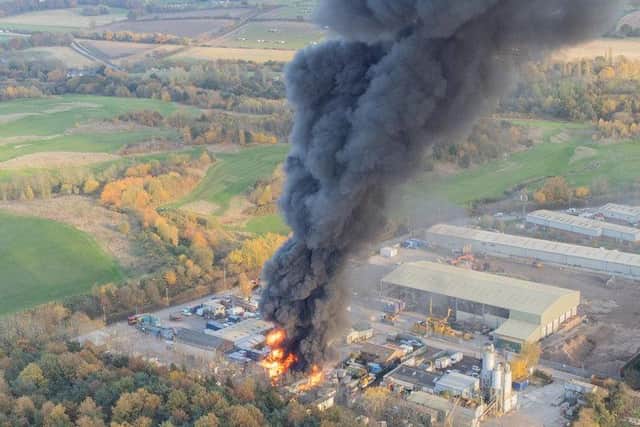 This incredible aerial shot from Paul Atherley shows the flames and the size of the fire.