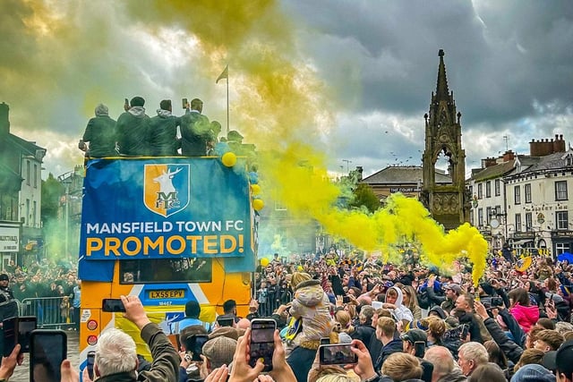 On Sunday, April 28, fans welcomed Mansfield Town FC team during an open-top bus parade in Mansfield town centre. Emily Bradley shared a fantastic photo of the event.