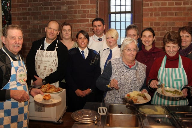 All the volunteers serving Christmas dinners at St.Augustine's church in 2007