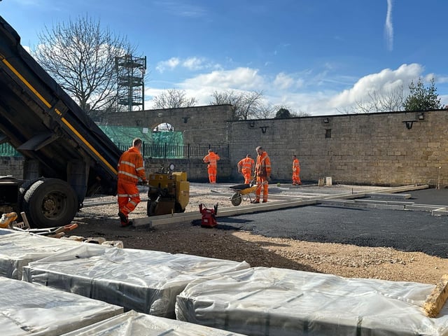 eps, and carrying out repairs to the wall, drainage, and handrails.