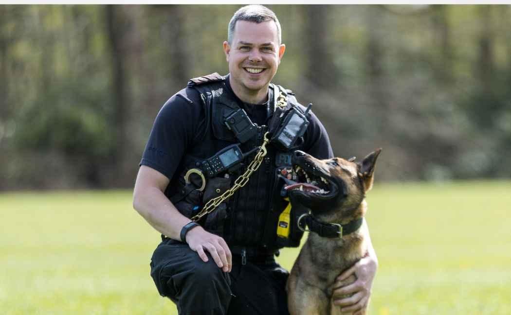 Patrolling police dog handler detects and stops suspect outside Mansfield ...