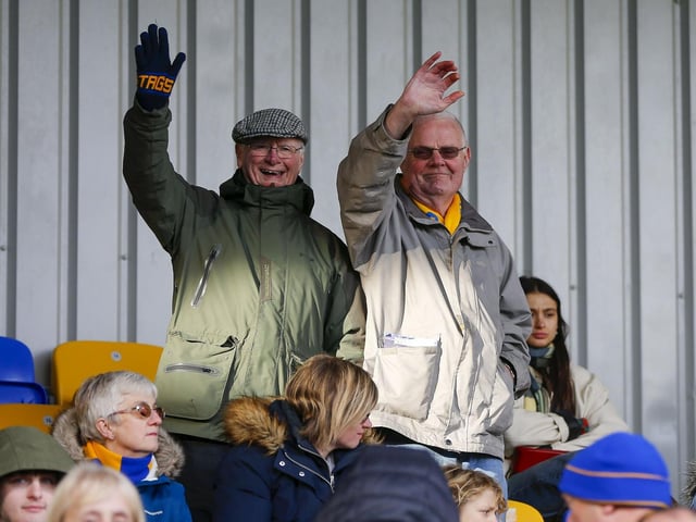 Mansfield Town fans in the stands at AFC Wimbledon.
