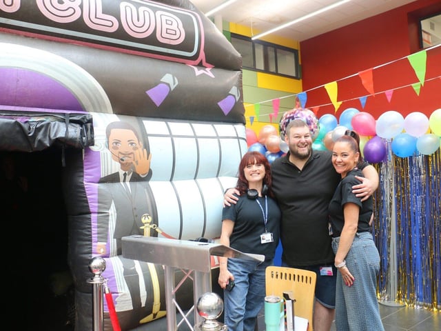 The friendly bouncers were on the entrance to the silent disco.