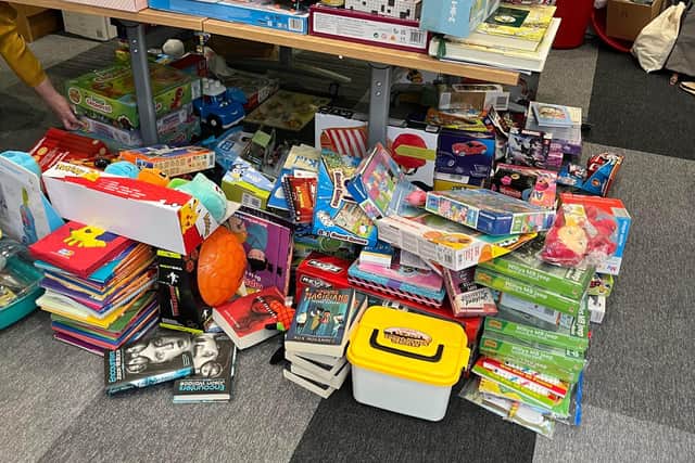 Some of the gifts collected for the appeal