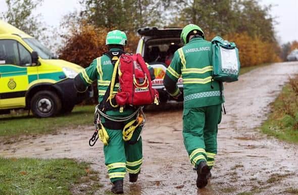 East Midlands Ambulance Service Hazardous Area Response Team joined a crewed ambulance team after reports of a person falling at Sherwood Pines