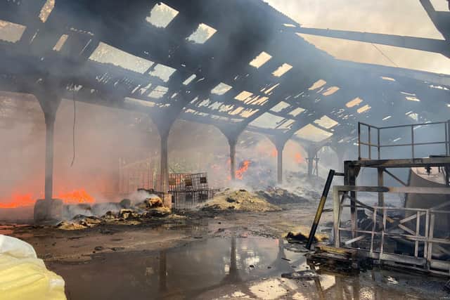 The fire-ravaged building