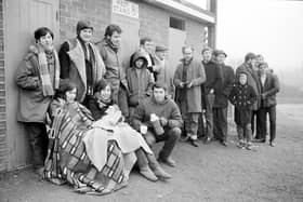 Mansfield Town fans queue for tickets to a big game in 1969.