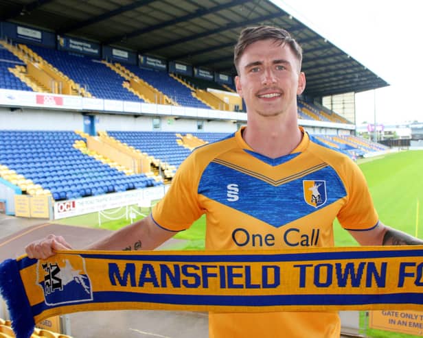 Mansfield Town's giant new striker Oli Hawkins.