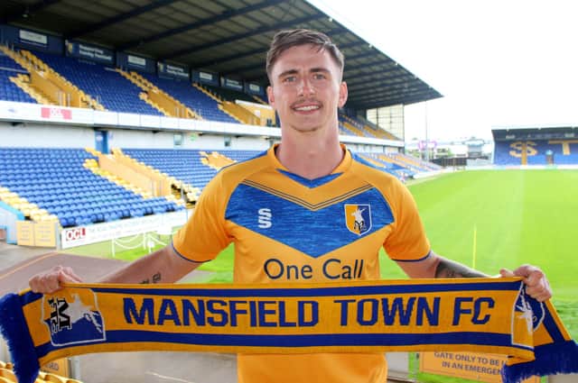 Mansfield Town's giant new striker Oli Hawkins.