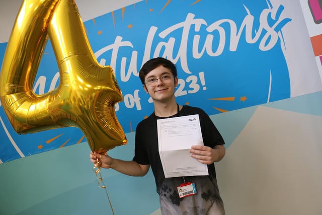 Jacob Lowe was delighted with his grade 4 in GCSE maths, secured after his fourth attempt