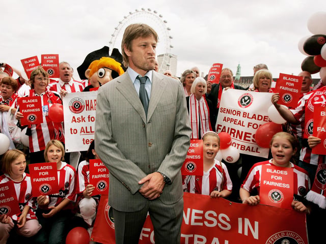 Asked by the Daily Mirror in 2008 what his epitaph would be, actor Sean Bean - a staunch Blades fan, as this picture shows - said: "He was a good father, a decent bloke and a good actor. And he was so pleased to have lived long enough to see Sheffield United win their fourth consecutive Premiership title on goal difference from Leeds United."