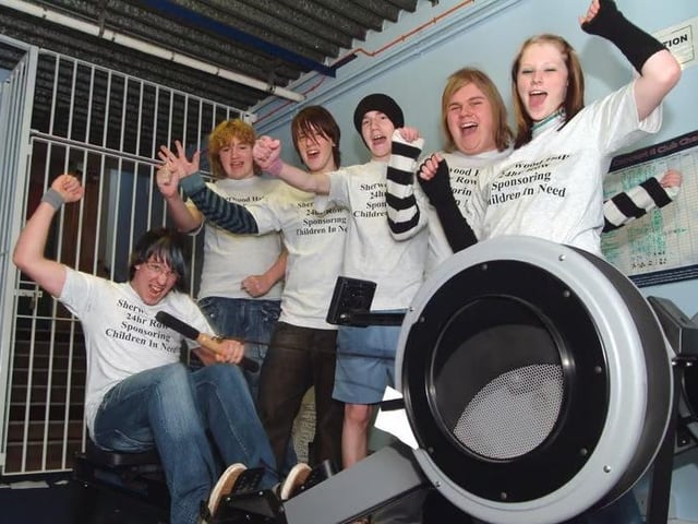 Pupils at Sherwood Hall School in Mansfield held a 24-hour sponsored row for Children In Need.