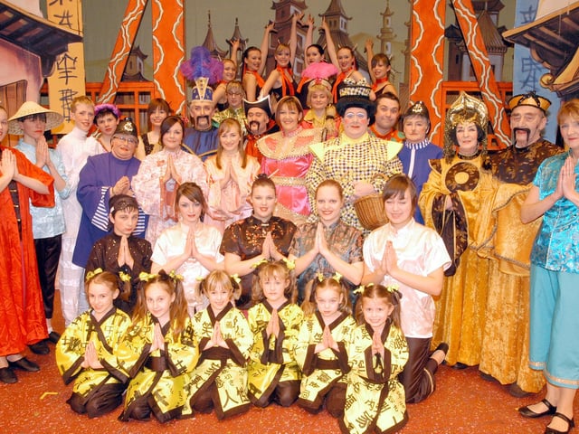 Cast members of the Mansfield Hospitals Theatre Troupe's production of Aladdin pictured at the Palace Theatre in 2007.