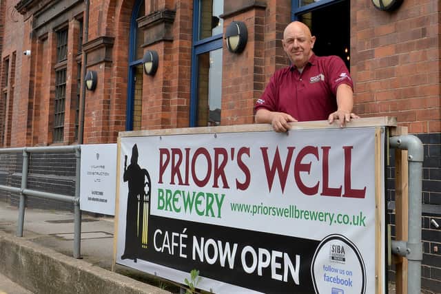 Owner Phil Scotney outside the Prior's Well pub and brewery in Mansfield.