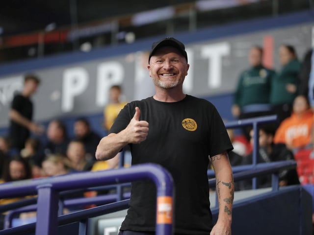 Stags fans at Bolton on Tuesday.
