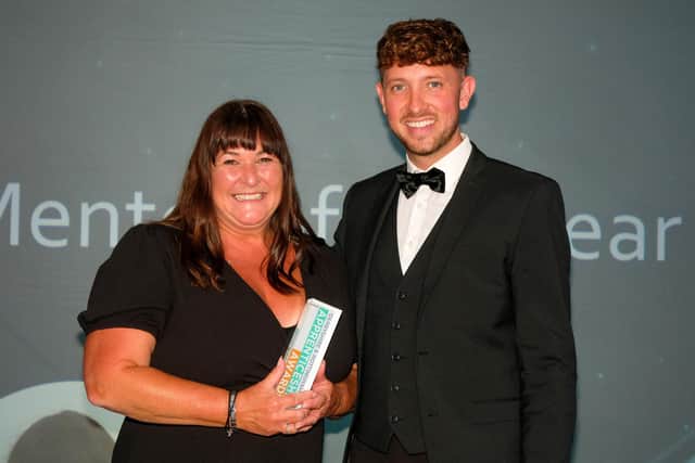 Mentor of the Year award winner Jane Walters with Jordan Williams