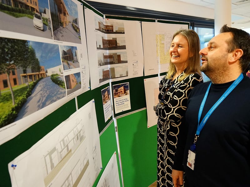 Open day for new Mansfield community hospital scheme. Amanda Barrett diagnostic improvement manager and Marc Preite senior project manager.