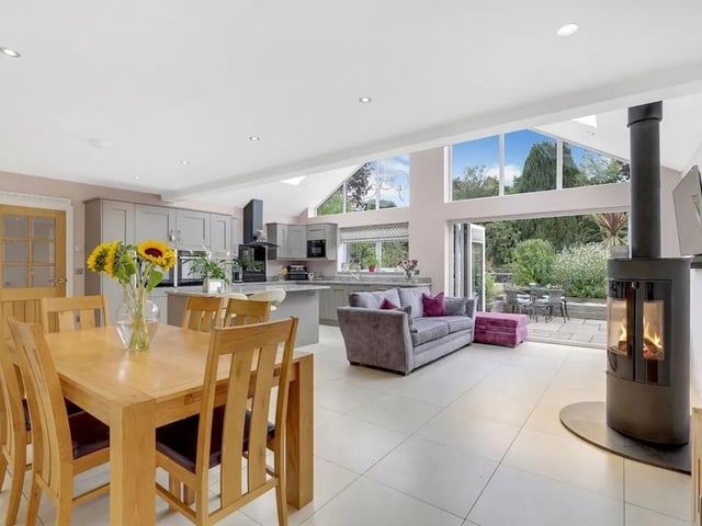 The light filled open plan Kitchen-Lounge-Diner has the wow factor and features two velux windows and UPVC double-glazed windows providing plenty of natural light, while bi-folding doors offer a seamless connection to the outside.