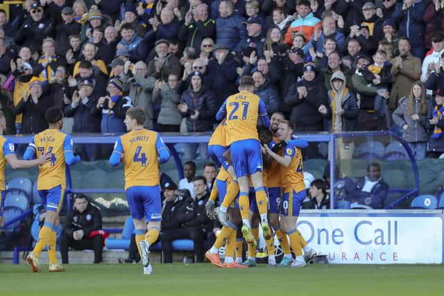 Mansfield Town take an early lead against Rochdale. Photo by Chris & Jeanette Holloway / The Bigger Picture.media