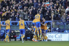 Mansfield Town take an early lead against Rochdale. Photo by Chris & Jeanette Holloway / The Bigger Picture.media
