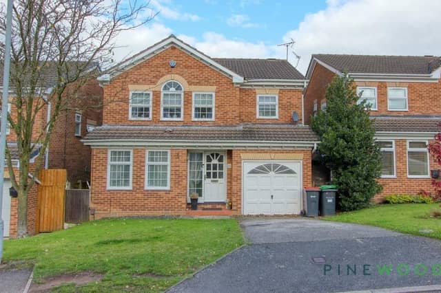 Offers in excess of £285,000 are invited by Derbyshire estate agents Pinewood Properties for for this modern and majestic-looking four-bedroom, detached house on Chartwell Road, Kirkby.