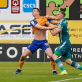 Stags had no luck with officials all weekend - this was not deemed a foul Oli Hawkins on Friday. Photo by Chris Holloway/The Bigger Picture.media.