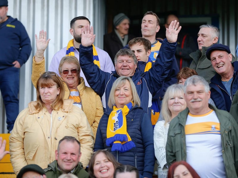 Mansfield Town fans at the last home game of the season.