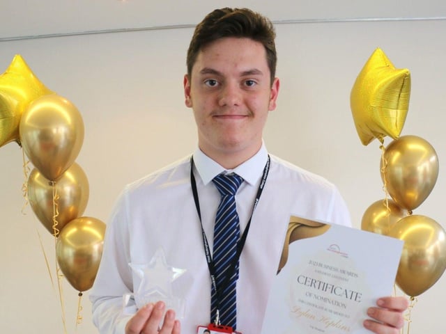 Dylan Hopkins picked-up the award for top student.